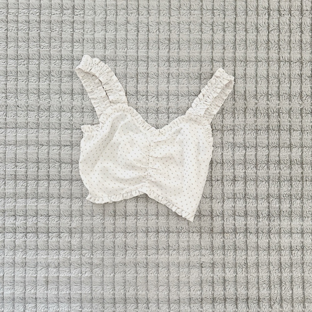 Promesa Cream and White Polka Dot Bralette